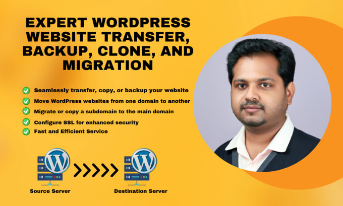 Gig Preview - Backup clone migrate transfer your wordpress website