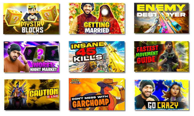 Gig Preview - Create eyecatching gaming youtube thumbnails in 3 hours