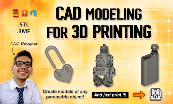 Gig Preview - Create any object, spare or piece for 3d printing with cad modeling