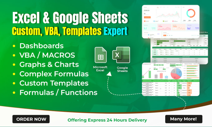 Gig Preview - Do custom excel spreadsheet,google sheets,macro,and template