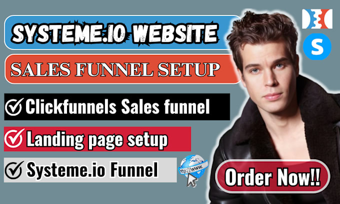 Gig Preview - Do systeme io sales funnel, landing page design, or google site website