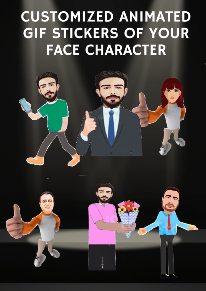 Gig Preview - Create animated GIF stickers of your face