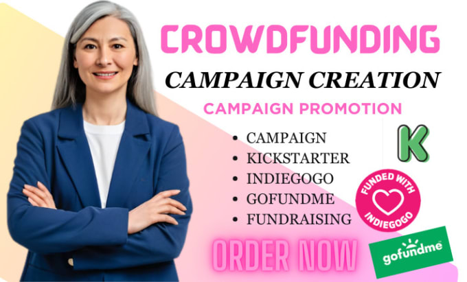 Bestseller - do crowdfunding campaign creation promote on kickstarter gofundme