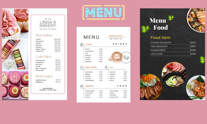 Gig Preview - Do amazing restaurant menu design, food menu, cafe menu