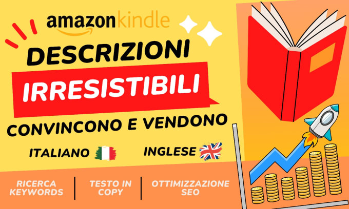 Gig Preview - Descrizione SEO in copy per libri, amazon KDP