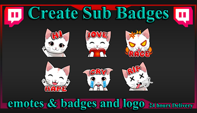 Gig Preview - Make twitch emotes, twitch badges and twitch sub badges