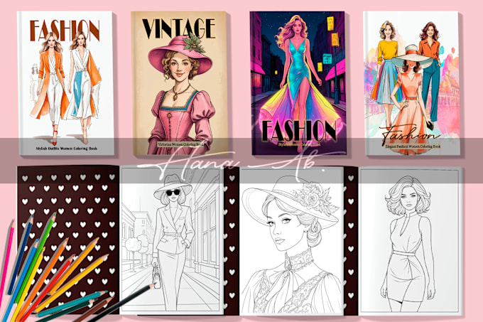 Gig Preview - Design adults coloring book fashion coloring book woman coloring book