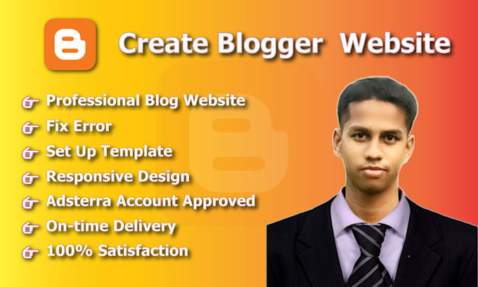 Gig Preview - Build responsive blogspot website, design or redesign it, and fix issues