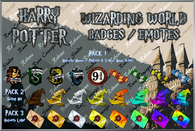 Gig Preview - Make harry potter badges and emotes