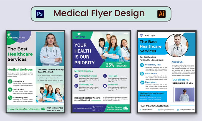 Gig Preview - Design professional medical, dental home care, and health care flyer