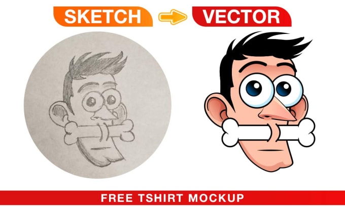 Gig Preview - Convert sketch to vector illustration by manual vector tracing of image and logo