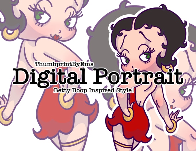 Bestseller - draw you digitally in betty boop inspired style