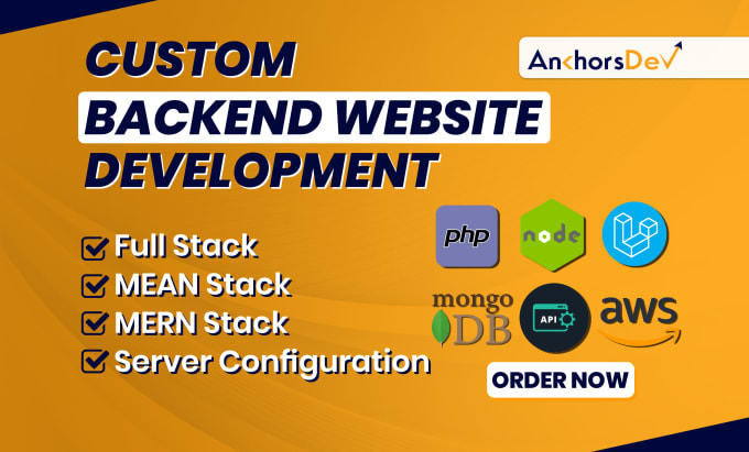 Gig Preview - Custom full stack backend web application developer node js website development