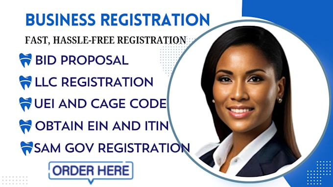 Gig Preview - Register sam gov, llc formation, cage code, naics code, uei, ein, bid proposal