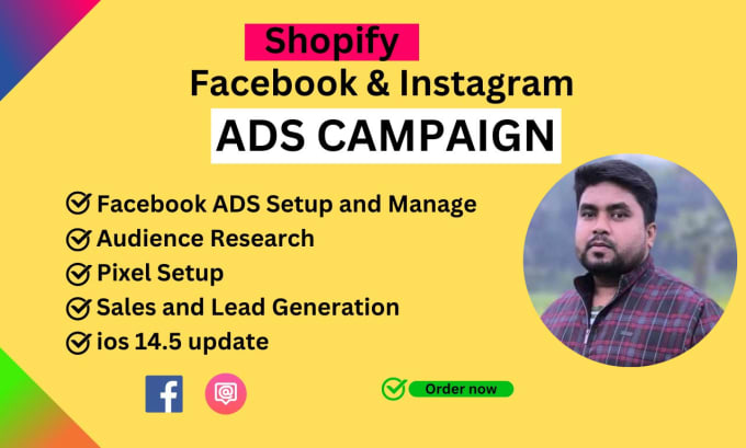 Gig Preview - Be your shopify, facebook and instagram ads campaign manager