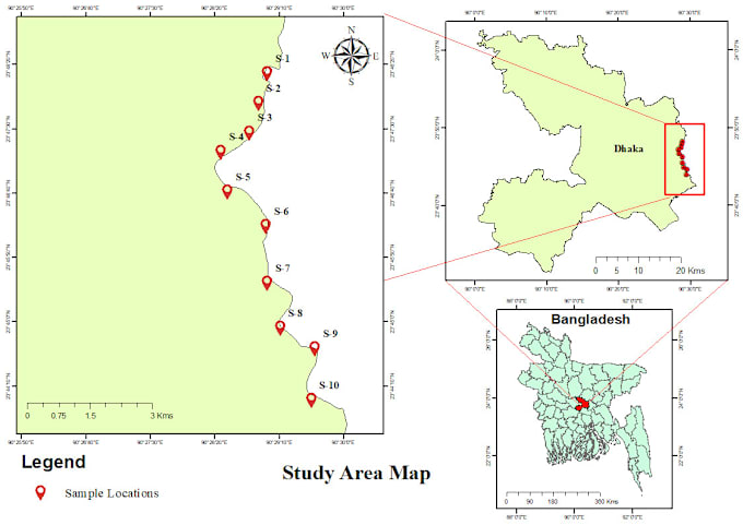 Gig Preview - Make study area maps for your paper, literature, project or thesis