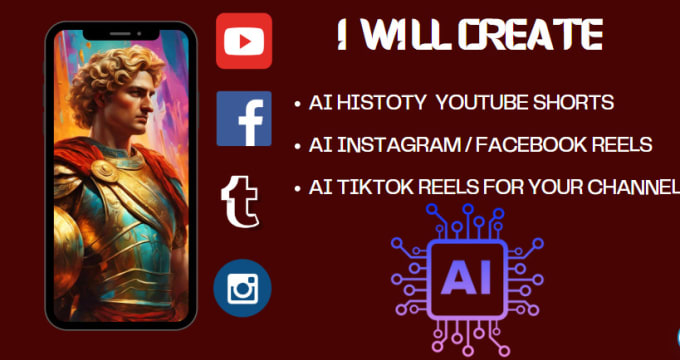 Gig Preview - Create ai history youtube shorts, instagram and tiktok reels