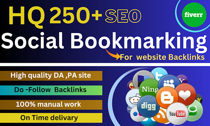 Gig Preview - Create 450 social bookmarking high da pa sites manually