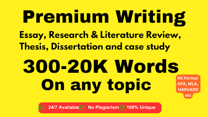 Bestseller - write essay, research, reports, proposal and case study