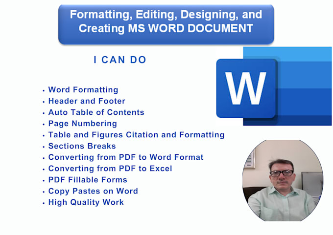 Gig Preview - Create, format, edit, and design microsoft word documents