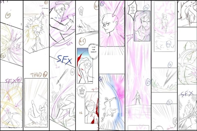 Gig Preview - Draw storyboard for webtoon, comics, videos, manga