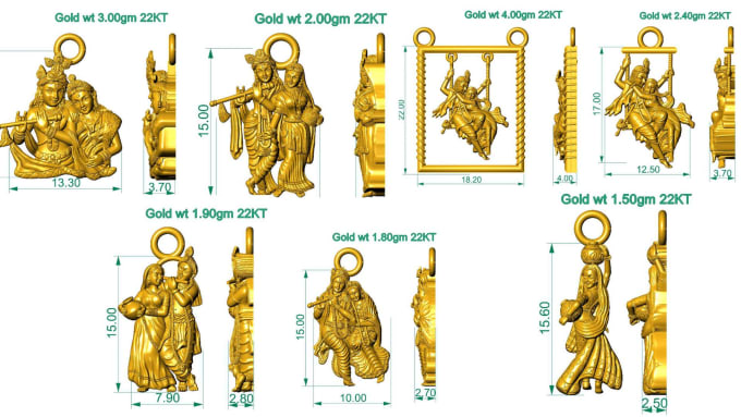 Gig Preview - Radhe krishna pendent jewellery desing