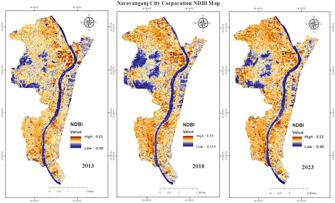 Gig Preview - Generate different normalized difference indexes such as ndvi, ndwi, ndbi, ndsi