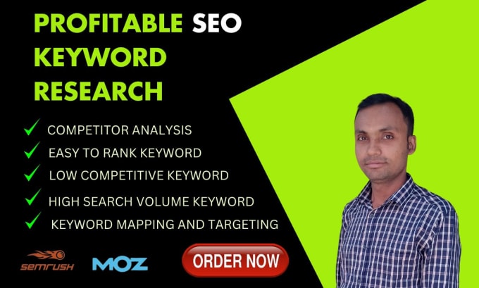 Gig Preview - Do best profitable SEO keyword research and competitor analysis