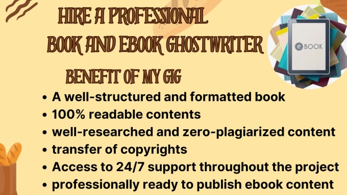 Gig Preview - Be your book and book ghostwriter, kindle book