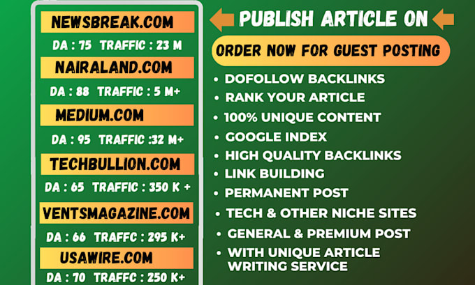 Gig Preview - Write and publish your article on techbullion guest post with dofollow backlinks