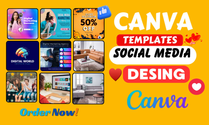 Bestseller - do unique social media post and graphic design create on canva