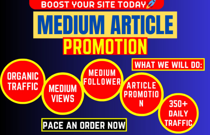 Gig Preview - Do medium article promotion to increase engagement