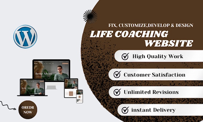 Gig Preview - Life coach website coaching website life coaching consulting website life coach