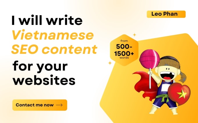 Gig Preview - Write vietnamese SEO content for your websites