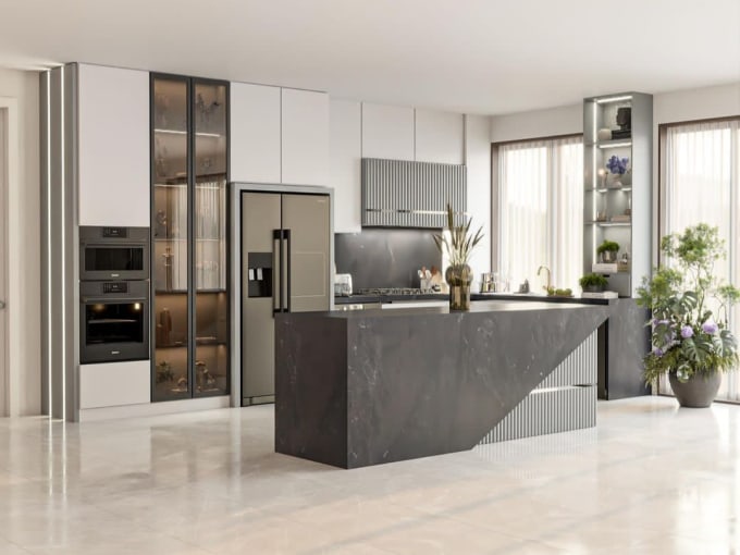 Gig Preview - Do kitchen design and kitchen interior design and 3d design