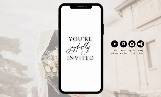 Gig Preview - Create wedding invitation video , digital video invitation