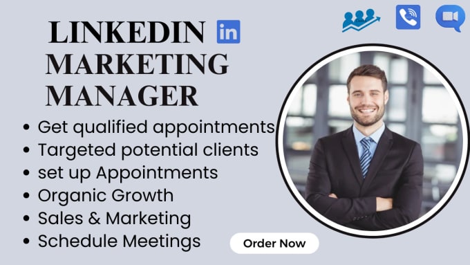 Gig Preview - Be your b2b linkedin marketing manager and appointment setter