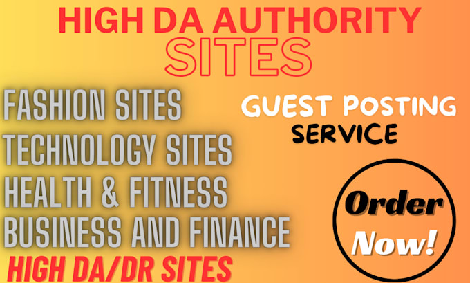 Gig Preview - Provide guest posting service on high da authority blogs