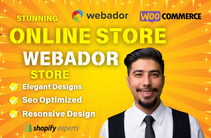 Gig Preview - Create, redesign shopify ecommerce website, build shopify, webador online store