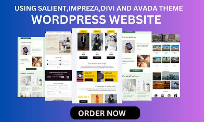 Gig Preview - Design modern wordpress website using salient, impreza, divi, avada theme