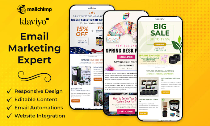 Gig Preview - Design responsive klaviyo or mailchimp email and newsletter template