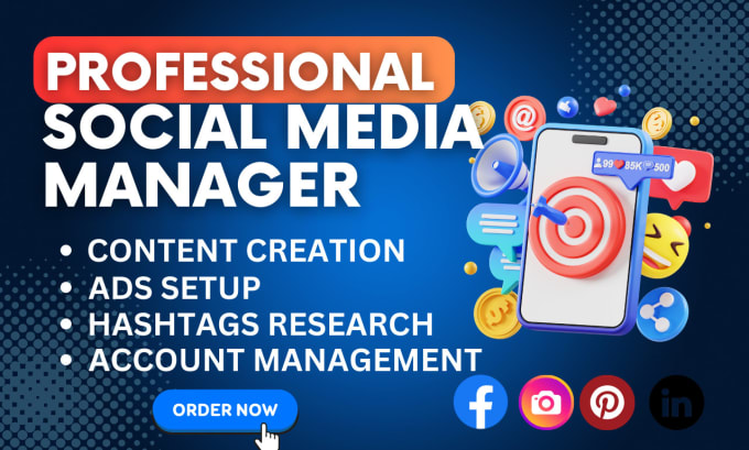 Gig Preview - Be your social media marketing manager, create content