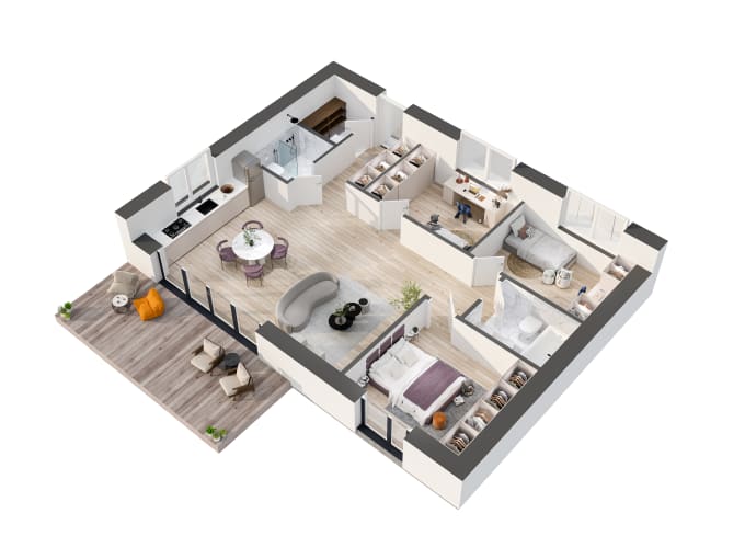 Gig Preview - Design and create 3d floorplan by 3ds max