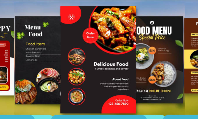 Gig Preview - Stunning food posters, flyers, and menus for your restaurant