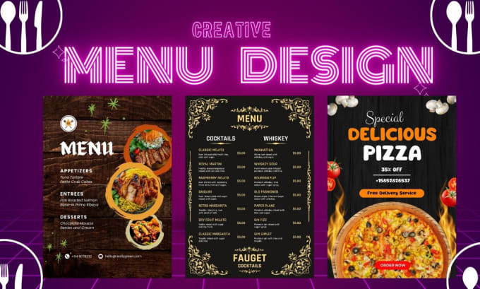 Gig Preview - Design attractive food menu, restaurant menu  food flyer