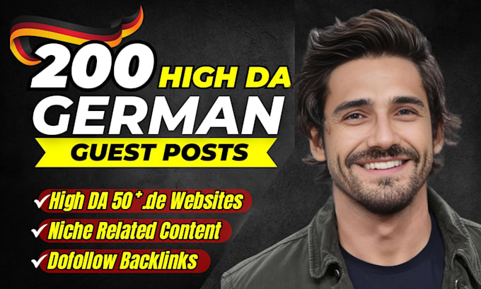 Gig Preview - Build quality german high authority guest post dofollow white hat SEO backlinks