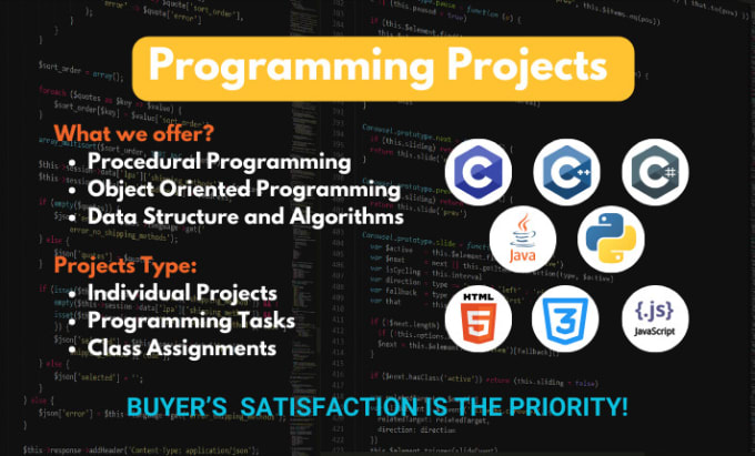 Gig Preview - Code c language cpp python java programming tasks and projects