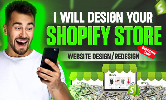 Gig Preview - Do shopify dropshipping store, shopify website redesign, shopify website design