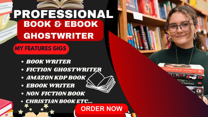 Gig Preview - Ghostwrite your fiction and non fiction ebook ghotwriter book editing amazon KDP