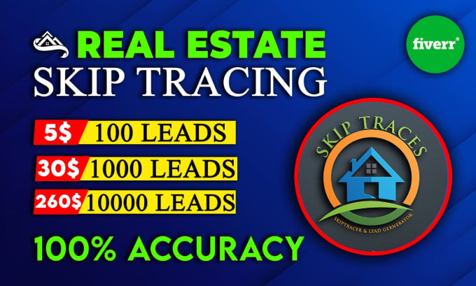 Gig Preview - Offer real estate  with all types of leads with skip tracing